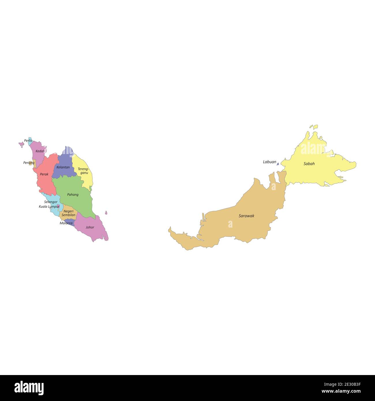 Малайзия регион. Регионы Малайзии. Карта Малайзии с регионами.