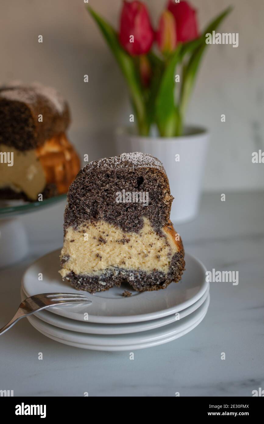 Sweet poppy seed cheesecake hi-res stock photography and images - Alamy