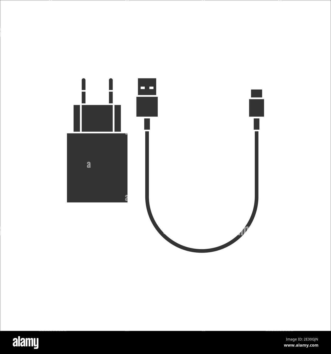 Charger icon. USB wire and unit for charging phones Stock Vector Image &  Art - Alamy