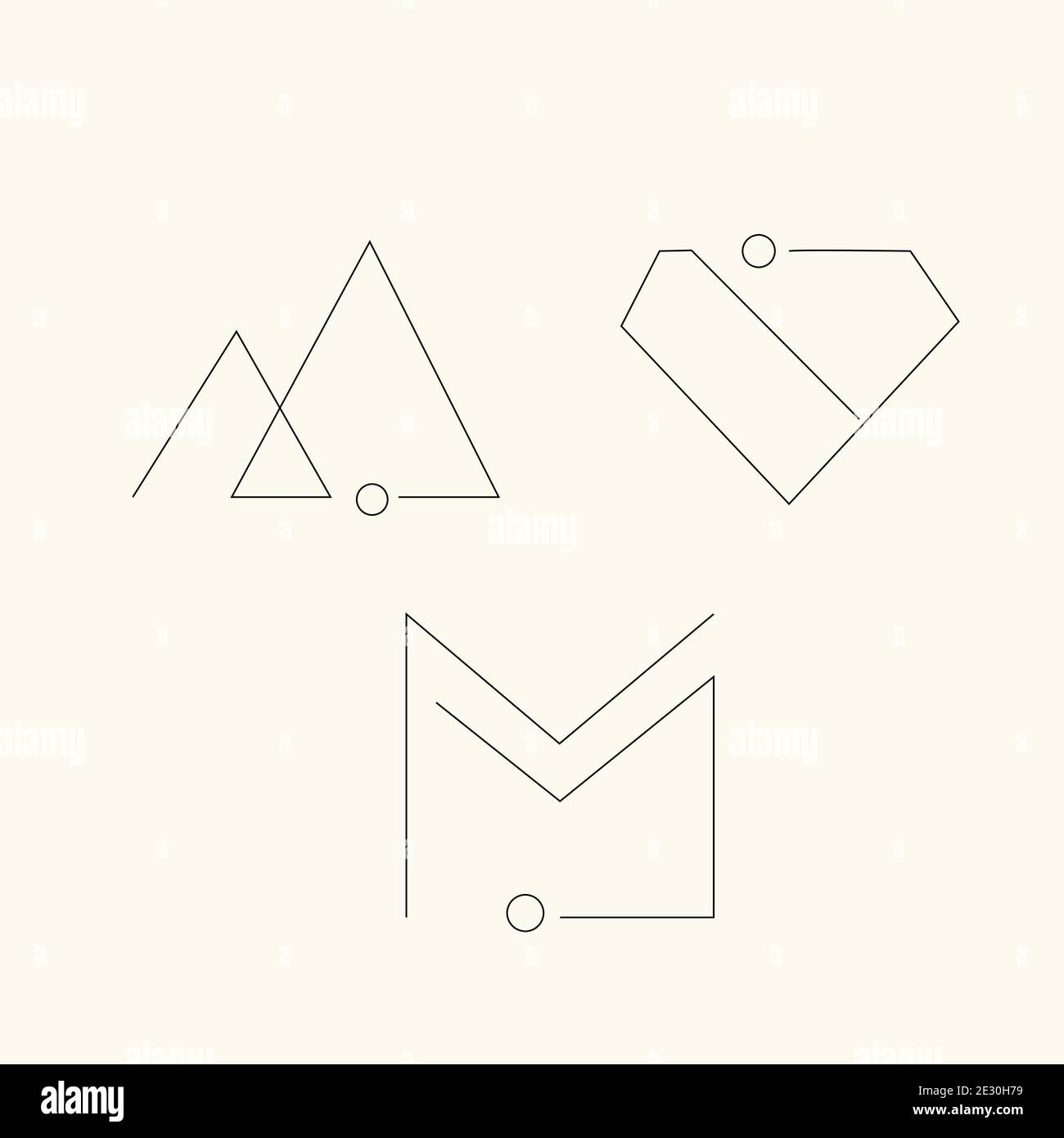 Minimal line logo vector concept set collection Stock Vector