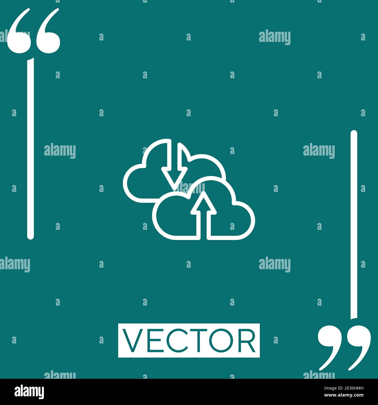 computing cloud Linear icon. Editable stroke line Stock Vector Image ...