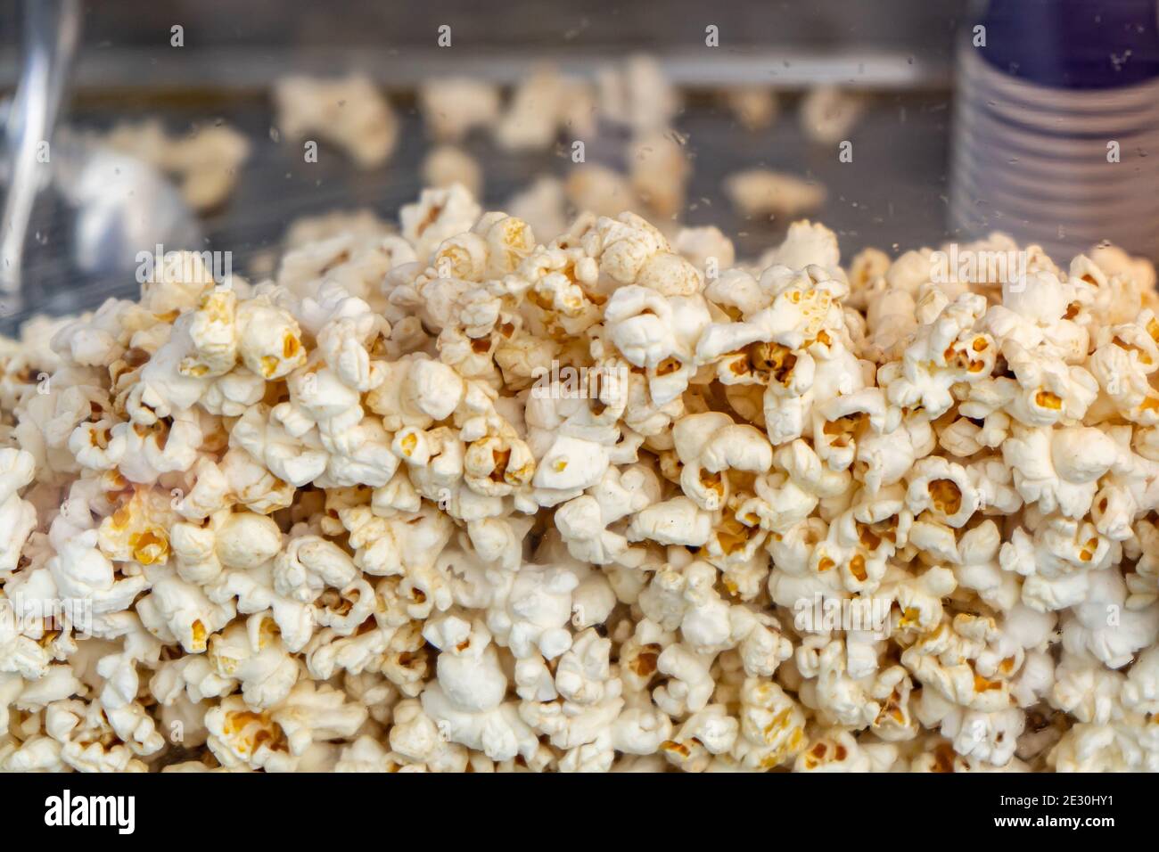 Popcorn in a popcorn maker Stock Photo