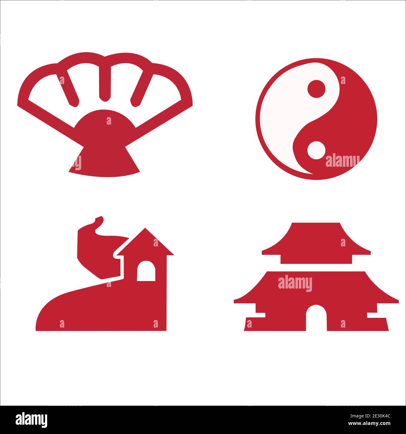 Flat chinesse icons vector Stock Vector