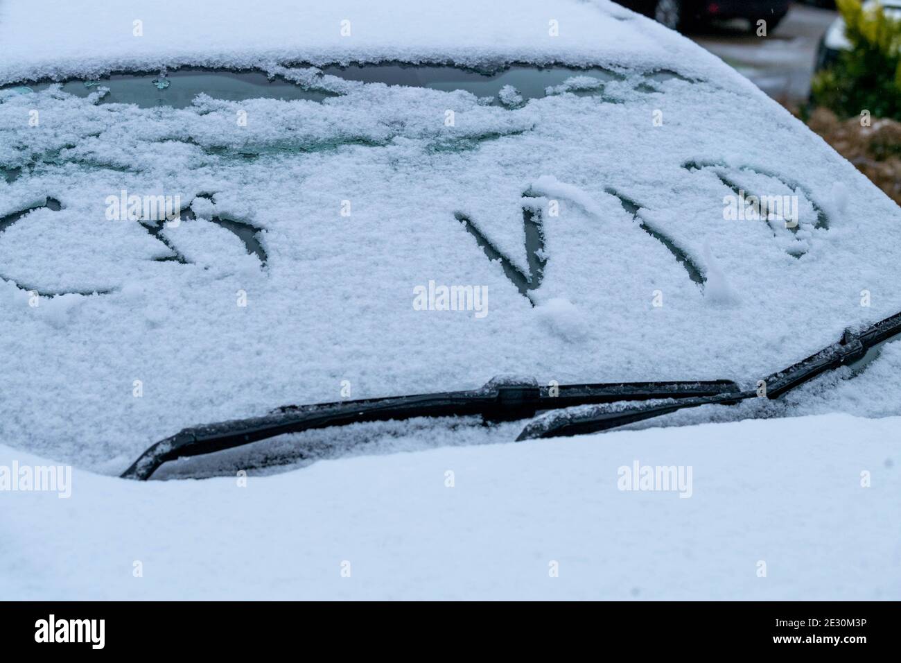 Brentwood Essex 16th January 2021 WEATHER Light snow in Brentwood Essex