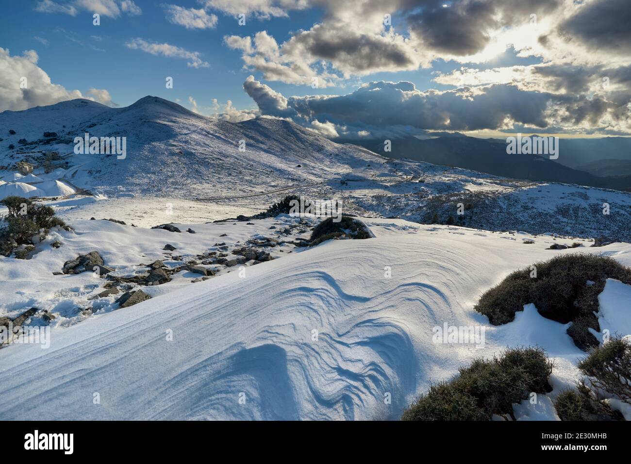 snowfall in the Sierra de las Nieves national park in the Serrania de
