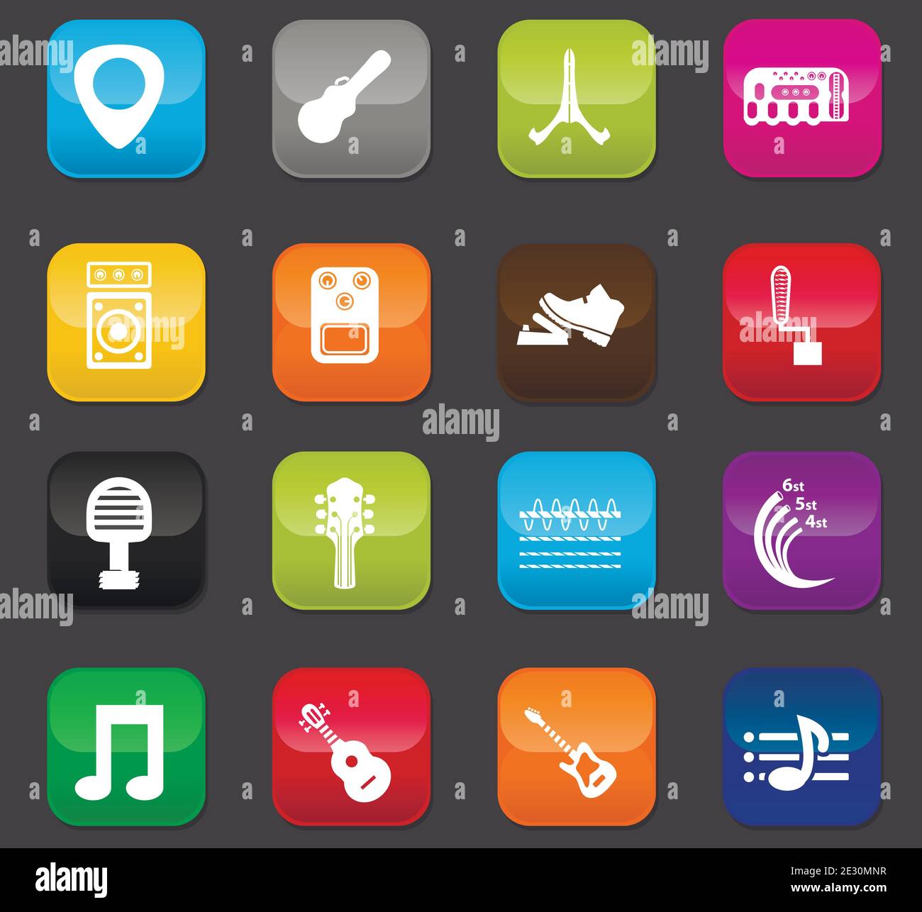 Guitar and accessories icons set Stock Vector Image & Art - Alamy