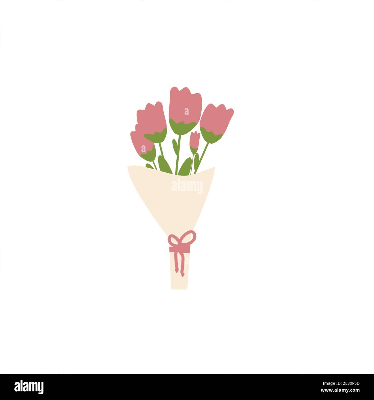 Bouquet of tulips on a white background. Vector image. EPS10 Stock ...