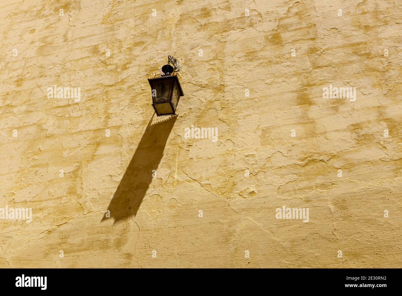 Lantern on the wall of the complex of the Mausoleum of Moulay Ismail inside the former Kasbah of Meknes, Morocco Stock Photo