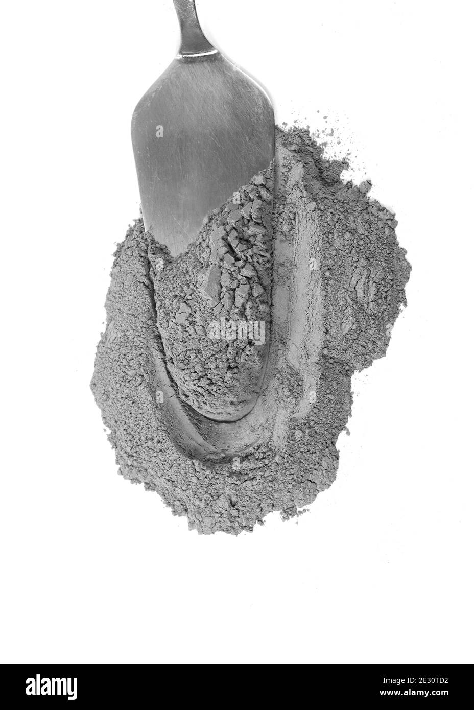 Pile of concrete sand mix isolated on white. Grady cement powder