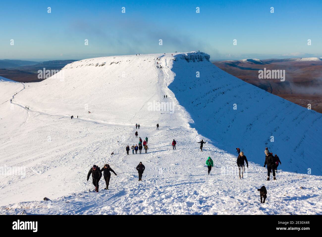 PENYFAN, WALES, UK DECEMBER 06 2020 Large numbers of walkers and