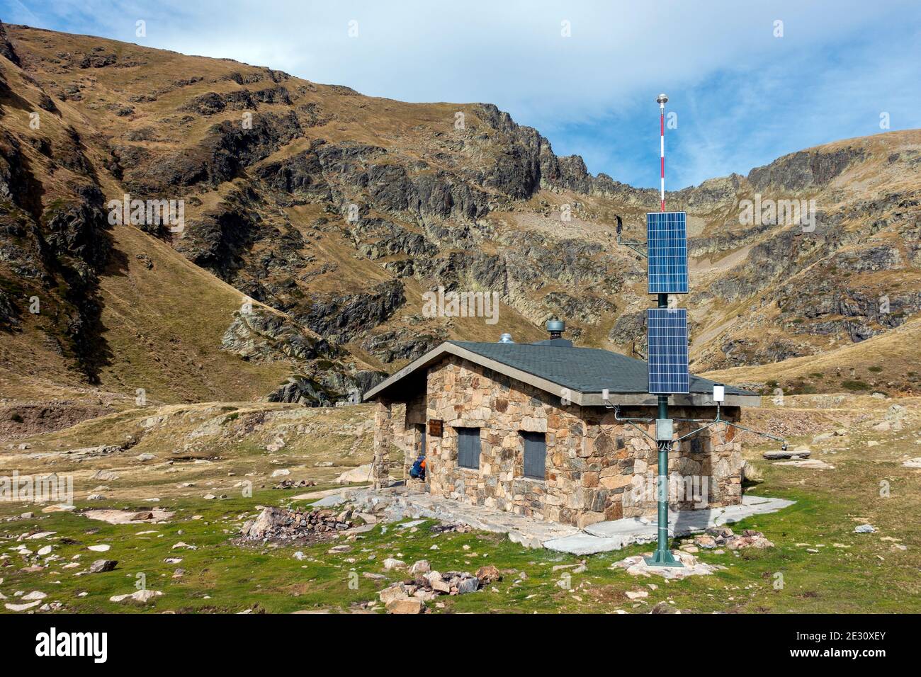 Cabana Sorda mountain shelter.2294 m.Canillo.Andorra Stock Photo