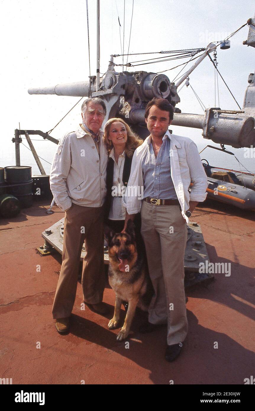 Roy, Joan and Michel Bates of Sealand. May 1979 Stock Photo