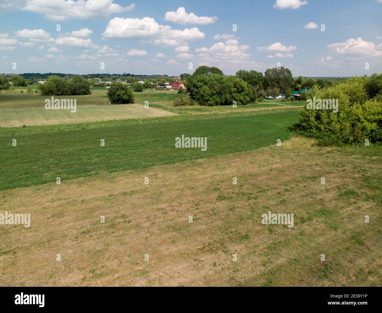 Beautiful rural summer flat landscape in the Russia Stock Photo - Alamy