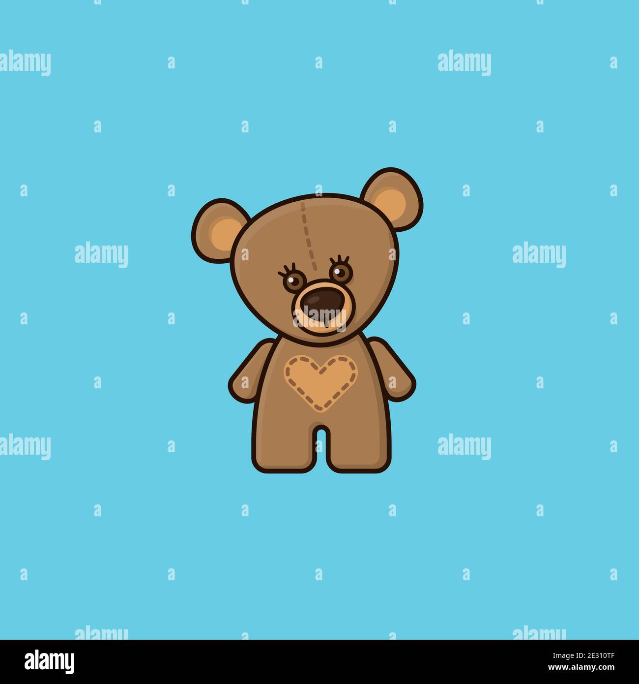 Cute brown teddy bear vector illustration  for Teddy bear Day on September 9 Stock Vector