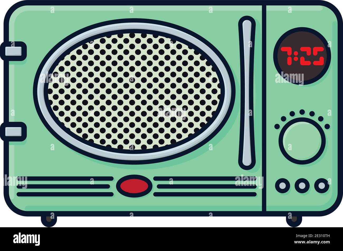 Retro style microwave oven isolated vector illustration for TV Dinner Day on September 10 Stock Vector