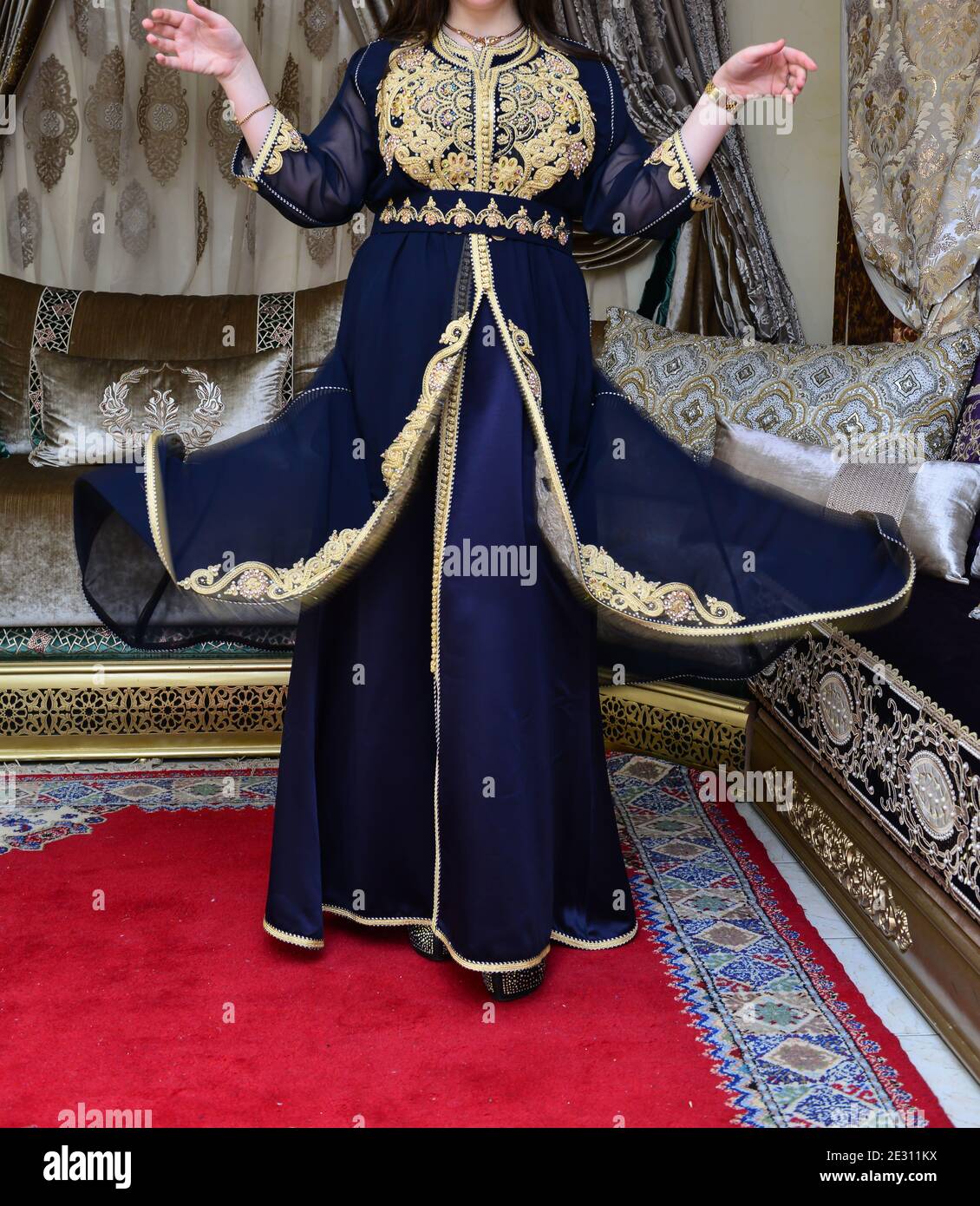 Morocco, Marrakech, haute couture, mannequin wearing a caftan Stock Photo -  Alamy