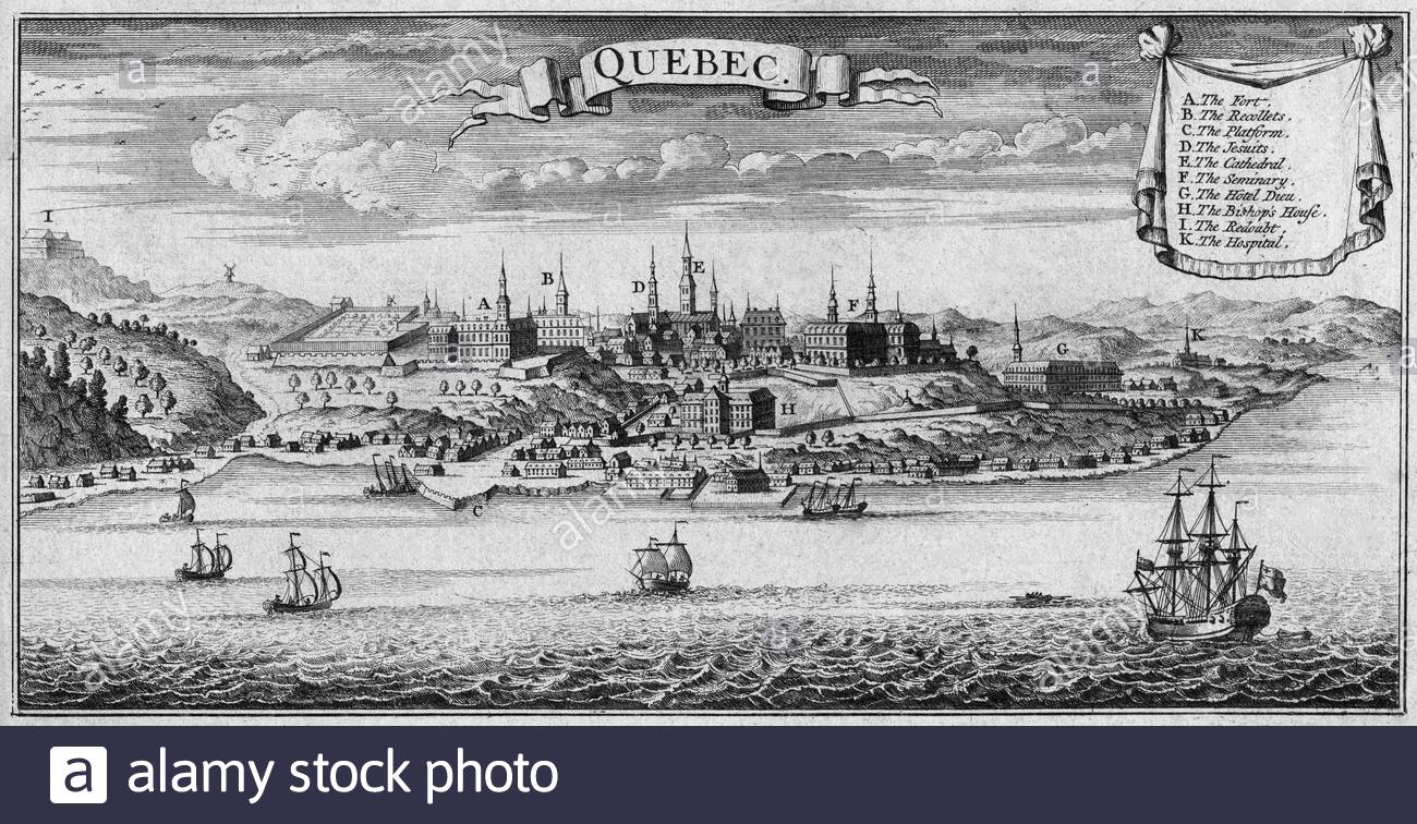 Quebec City, Canada, vintage engraving from 1733 Stock Photo Alamy
