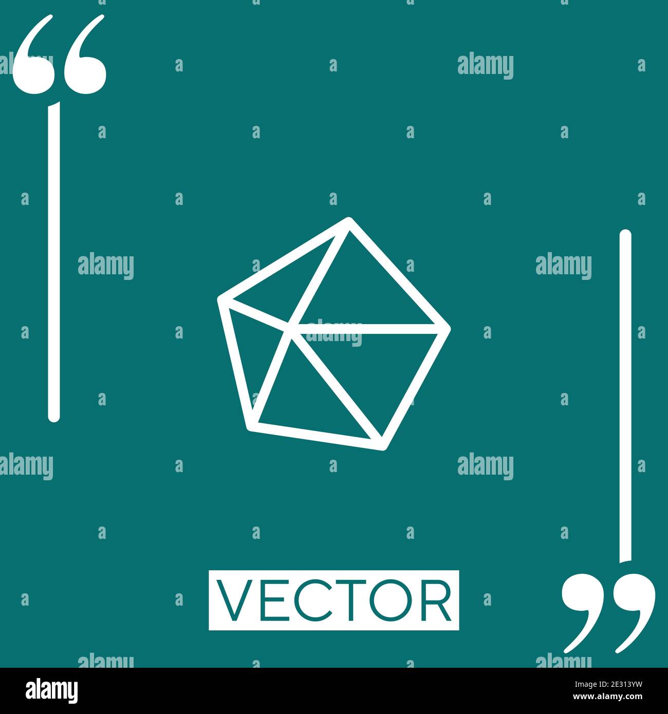 dodecahedron vector icon Linear icon. Editable stroked line Stock Vector