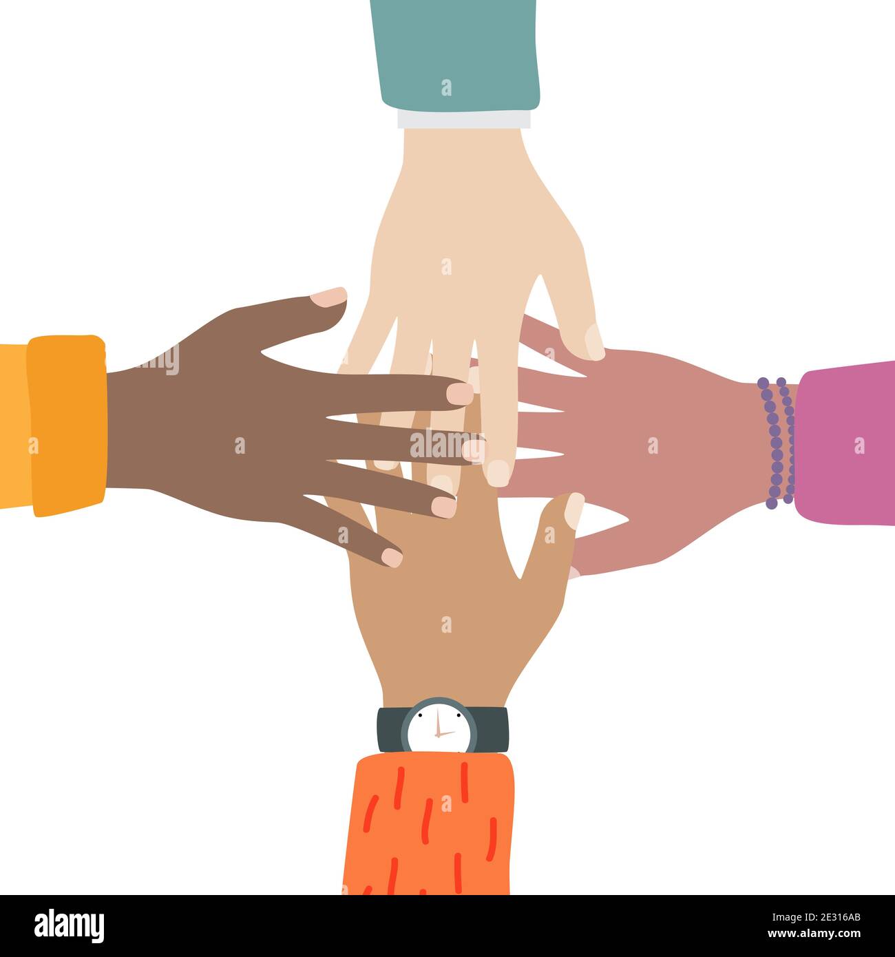 Multicultural and multiethnic people community integration concept with ...