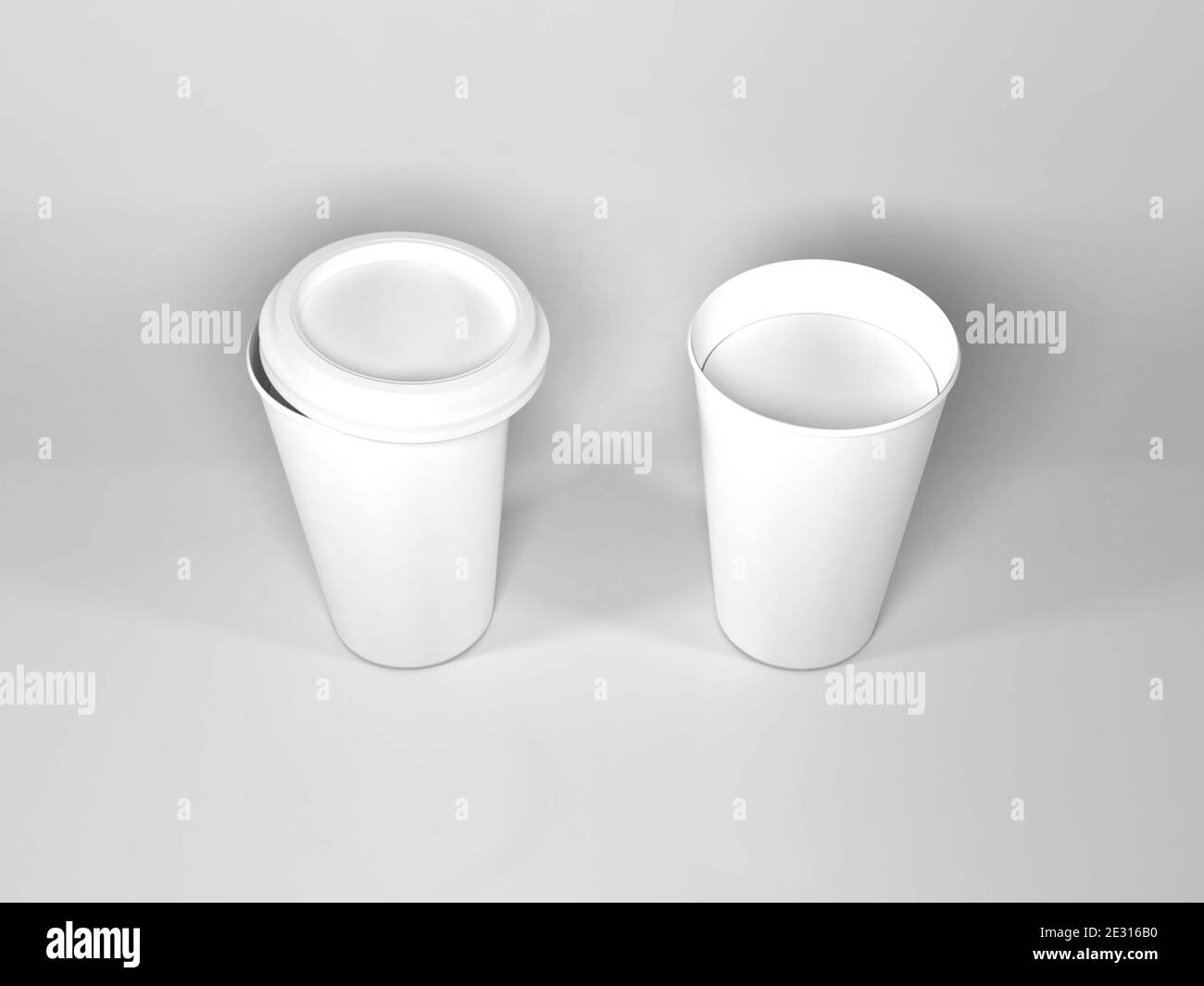Realistic Paper Coffee Cup Mockup Template Stock Photo - Alamy