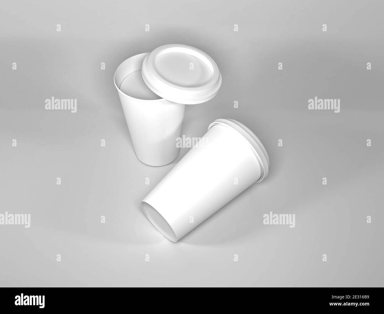 Realistic Paper Coffee Cup Mockup Template Stock Photo - Alamy
