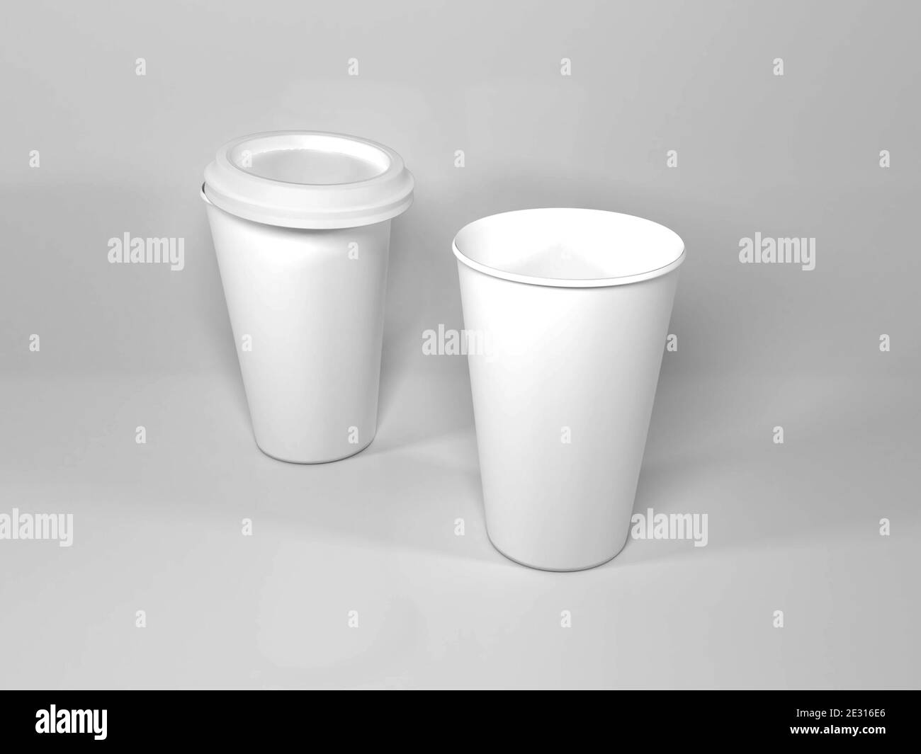 Realistic Paper Coffee Cup Mockup Template Stock Photo - Alamy