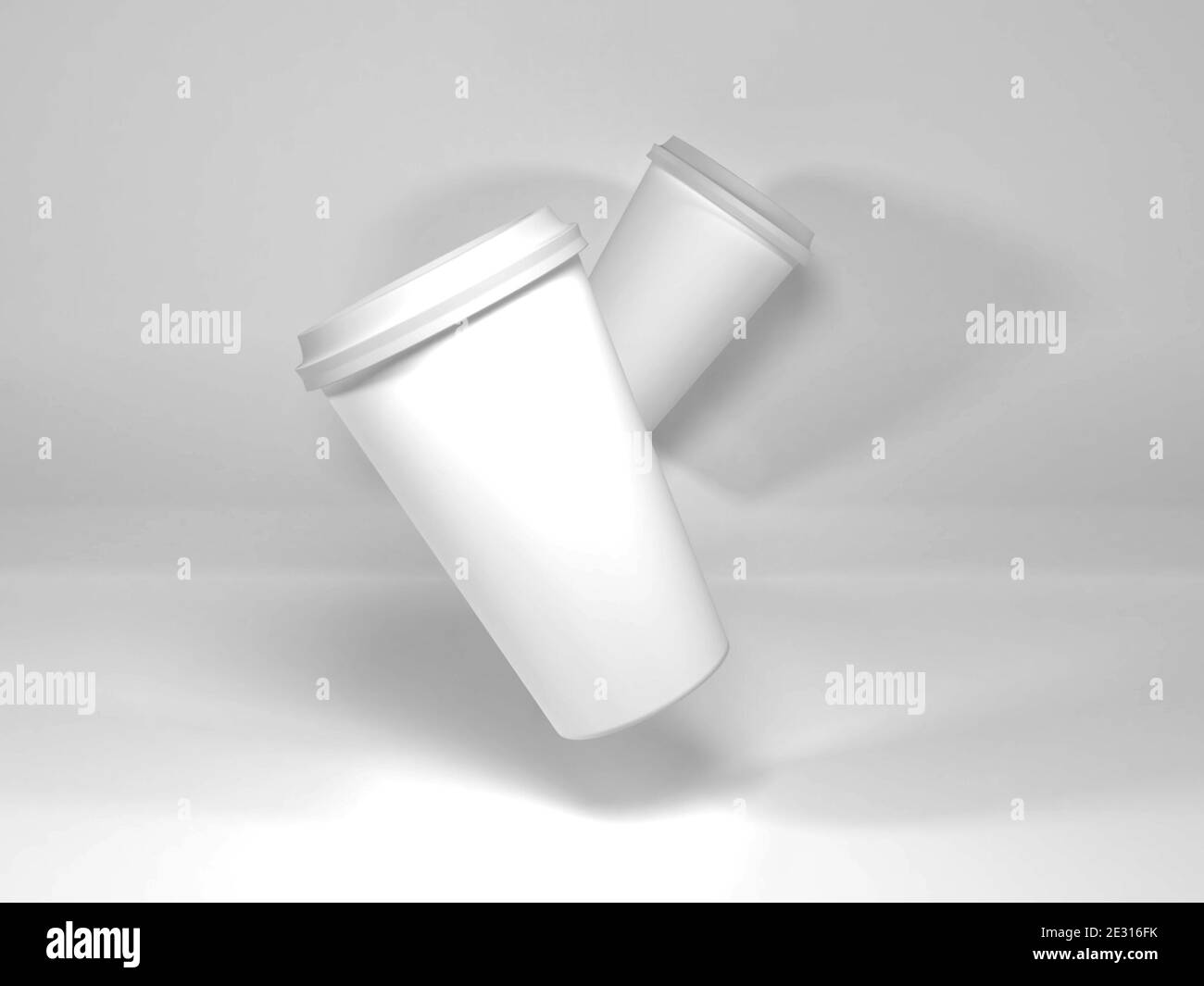 Realistic Paper Coffee Cup Mockup Template Stock Photo - Alamy