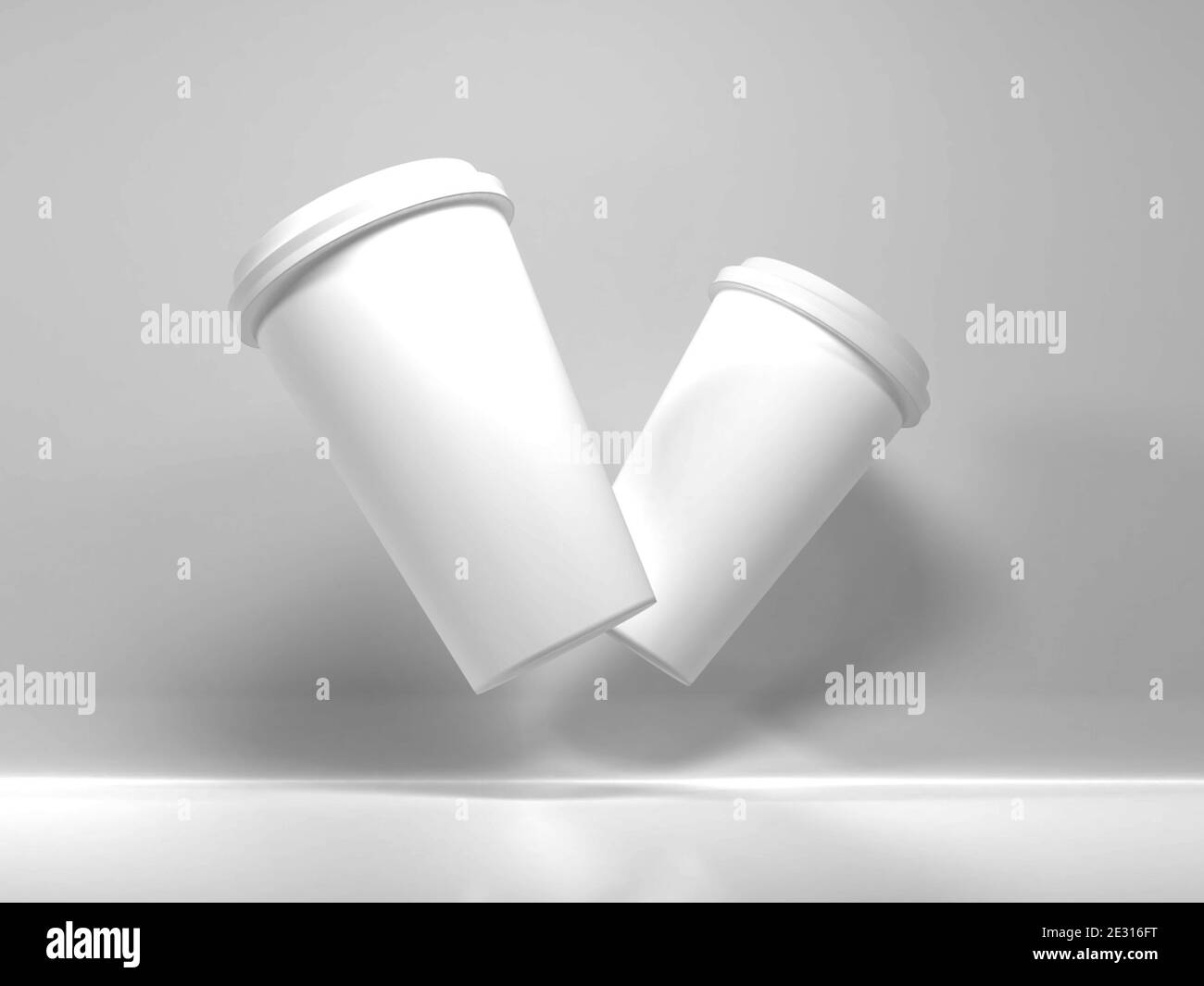Realistic Paper Coffee Cup Mockup Template Stock Photo - Alamy