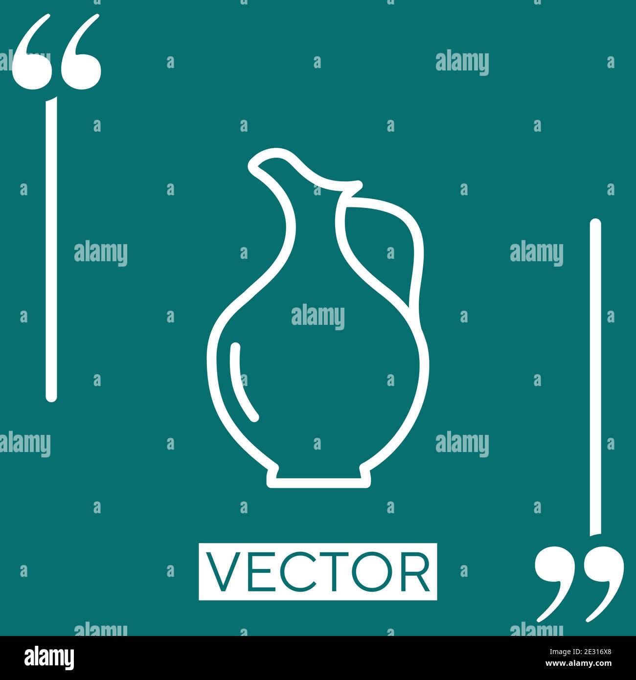 glass jug vector icon Linear icon. Editable stroke line Stock Vector