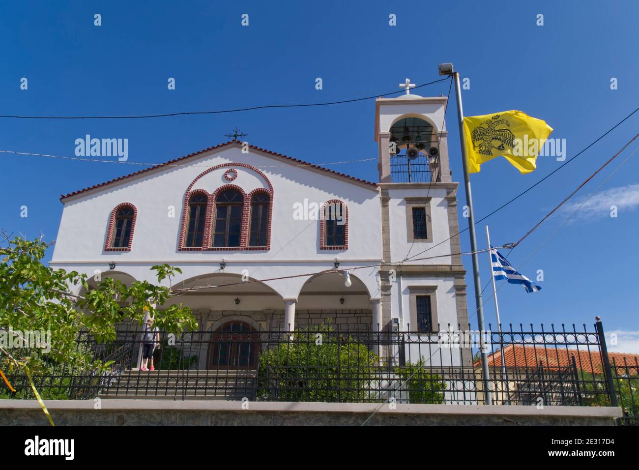 Greek Orthodox church, Platy, Limnos,Greece Stock Photo