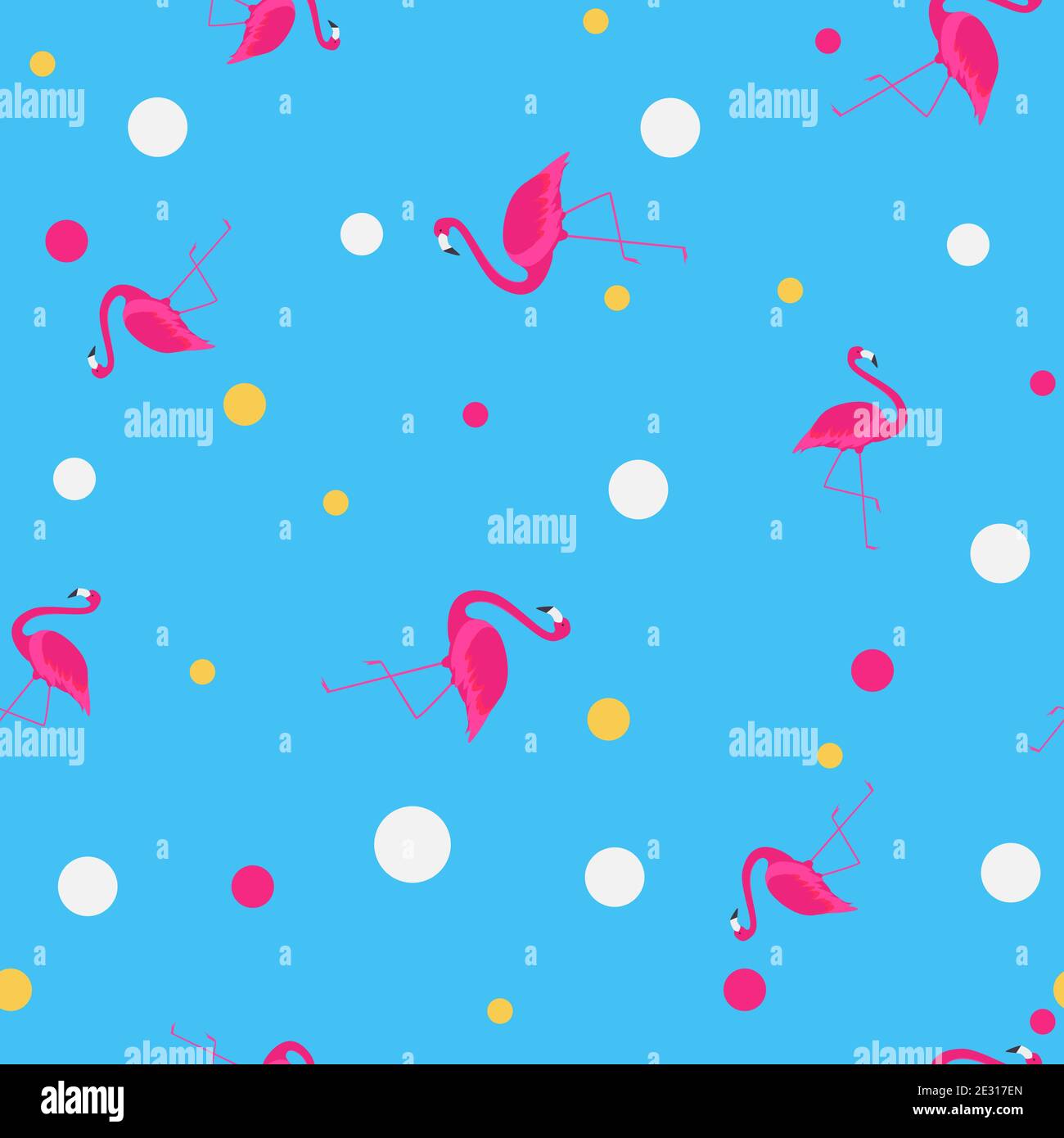 Pink Flamingo Cute Seamless Pattern Background Illustration Stock Photo ...