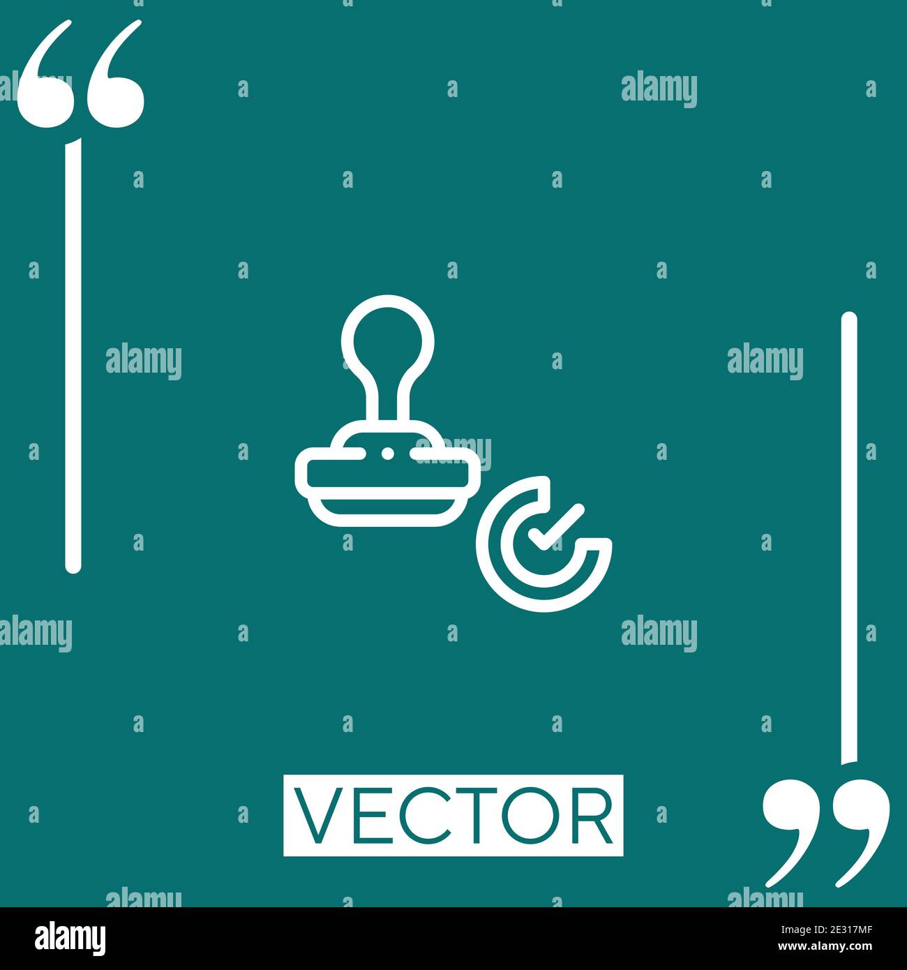 stamped vector icon Linear icon. Editable stroke line Stock Vector