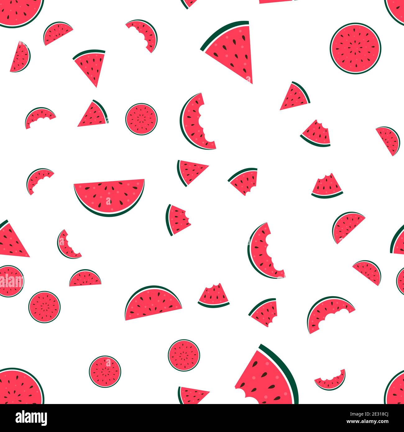 Watermelon Icon Collection on White Background. seamless pattern ...