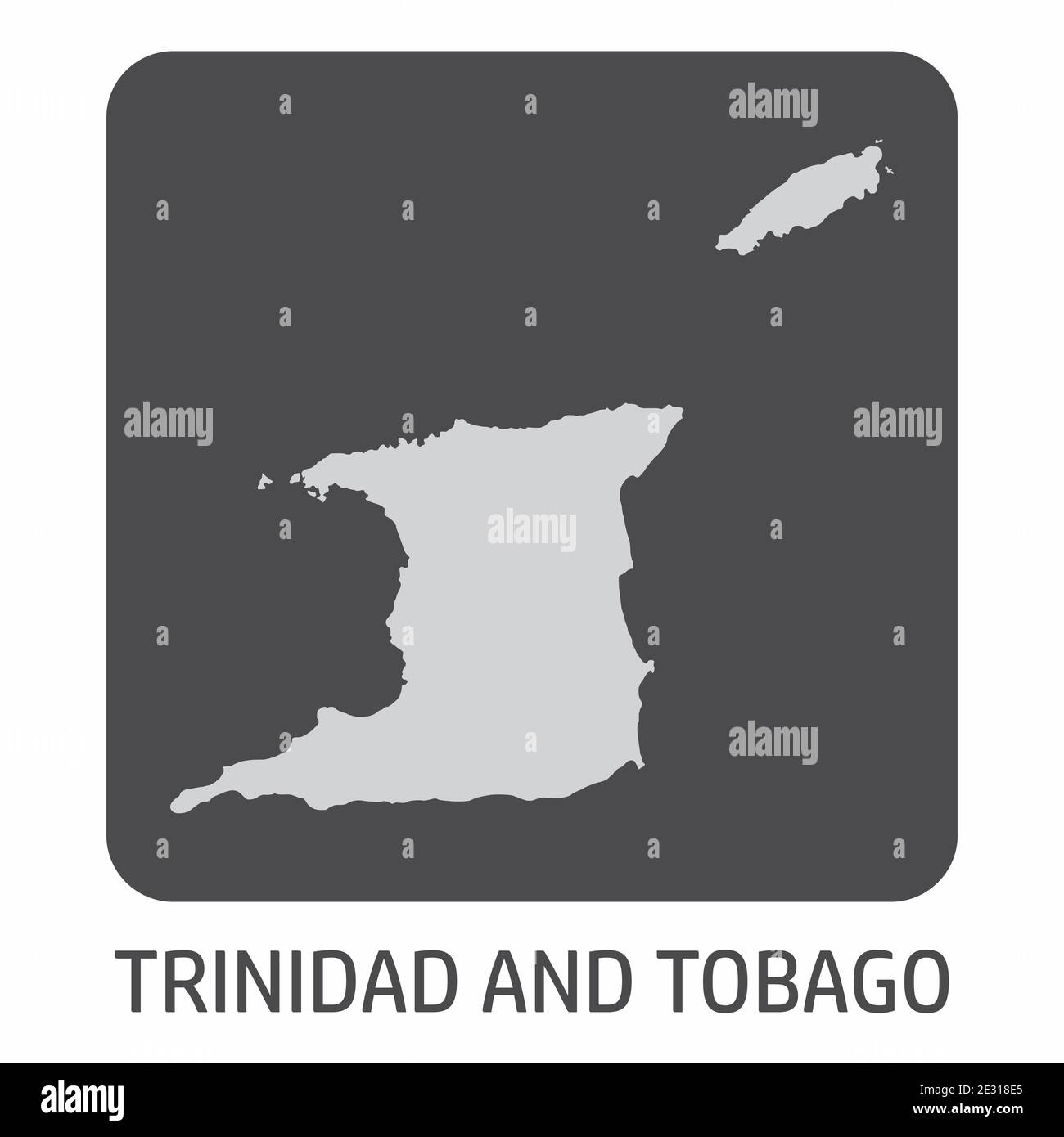 The Trinidad and Tobago silhouette map icon on dark box Stock Vector