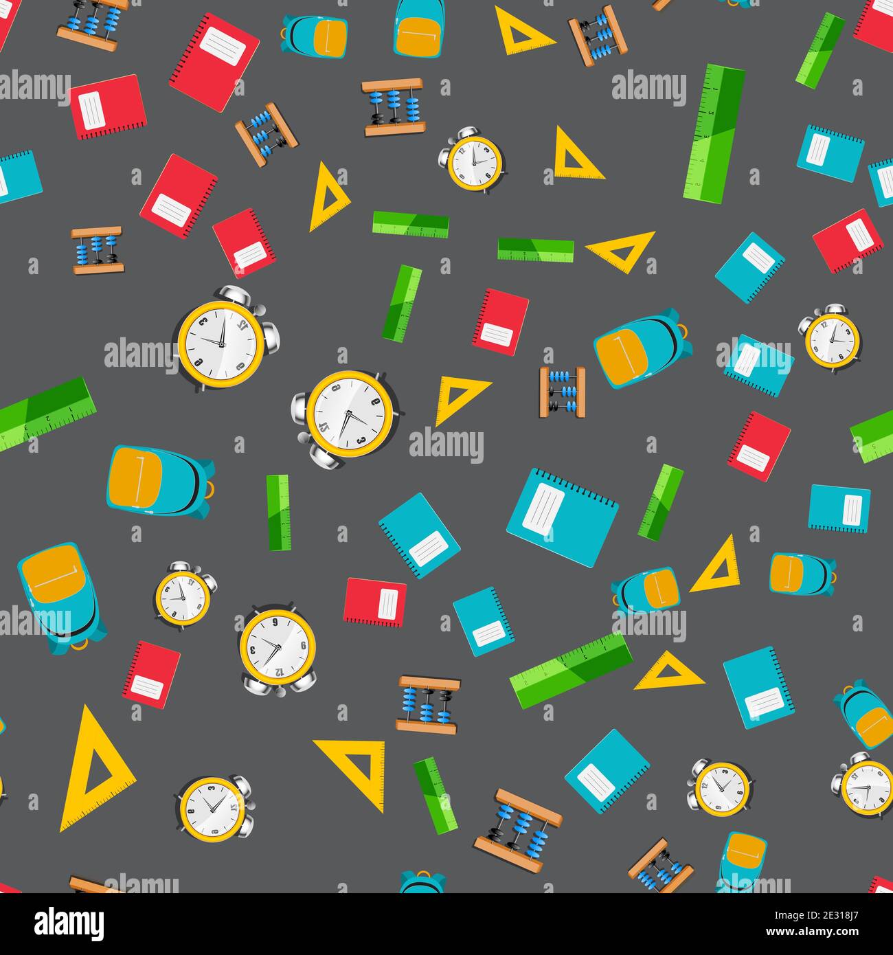 seamless pattern. Abstract Illustration Back to School Poster ...