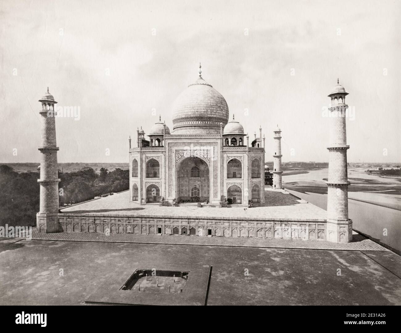 Vintage 19th century photograph: Taj Mahal, Agra, India, c.1870's Stock Photo