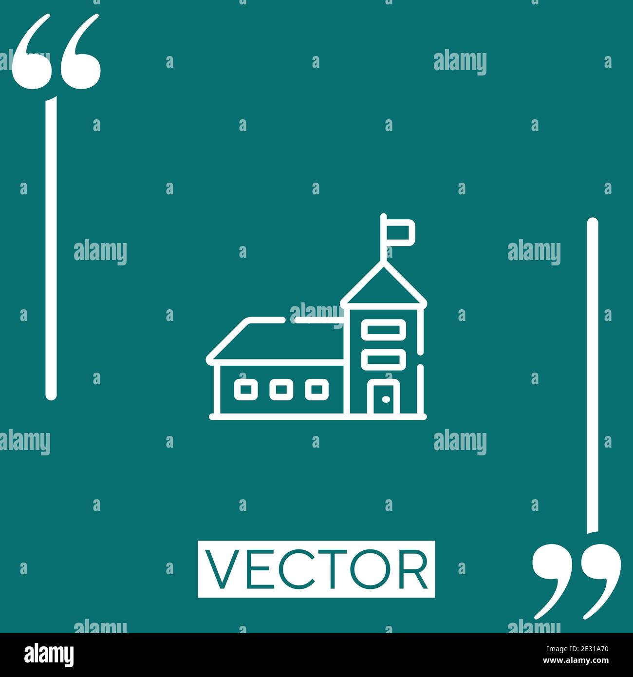 school vector icon Linear icon. Editable stroke line Stock Vector Image ...