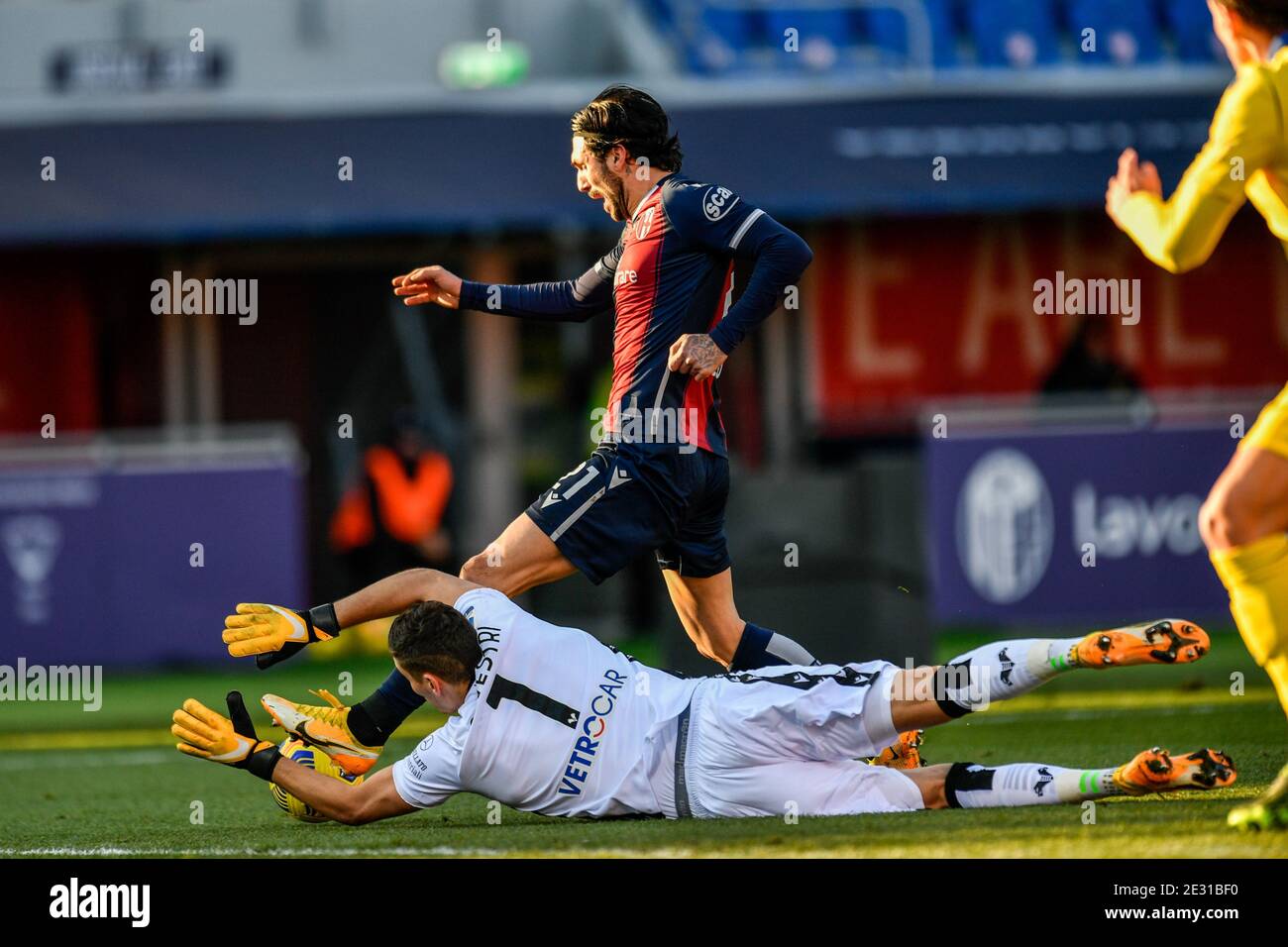 Bologna Italy 16th Jan 2021 Bologna Italy Dall Ara Stadium January 16 2021 Action Of Penality Marco Silvestri Hellas Verona Fc And Roberto Soriano Bologna Fc During Bologna Fc Vs Hellas Verona