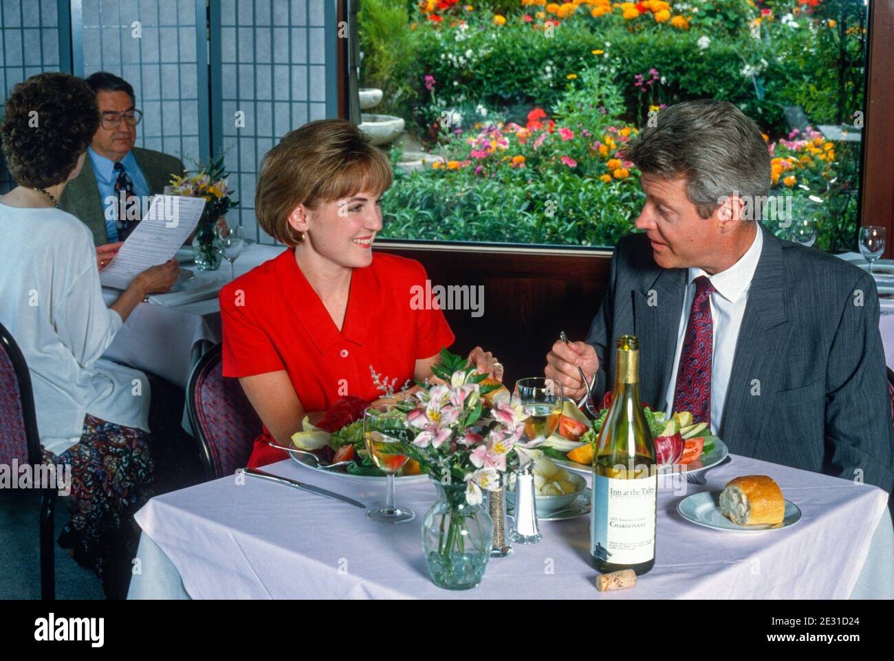 Inn at the Tides, Couples Enjoying Romantic Meals, CA, USA, 1995 Stock Photo