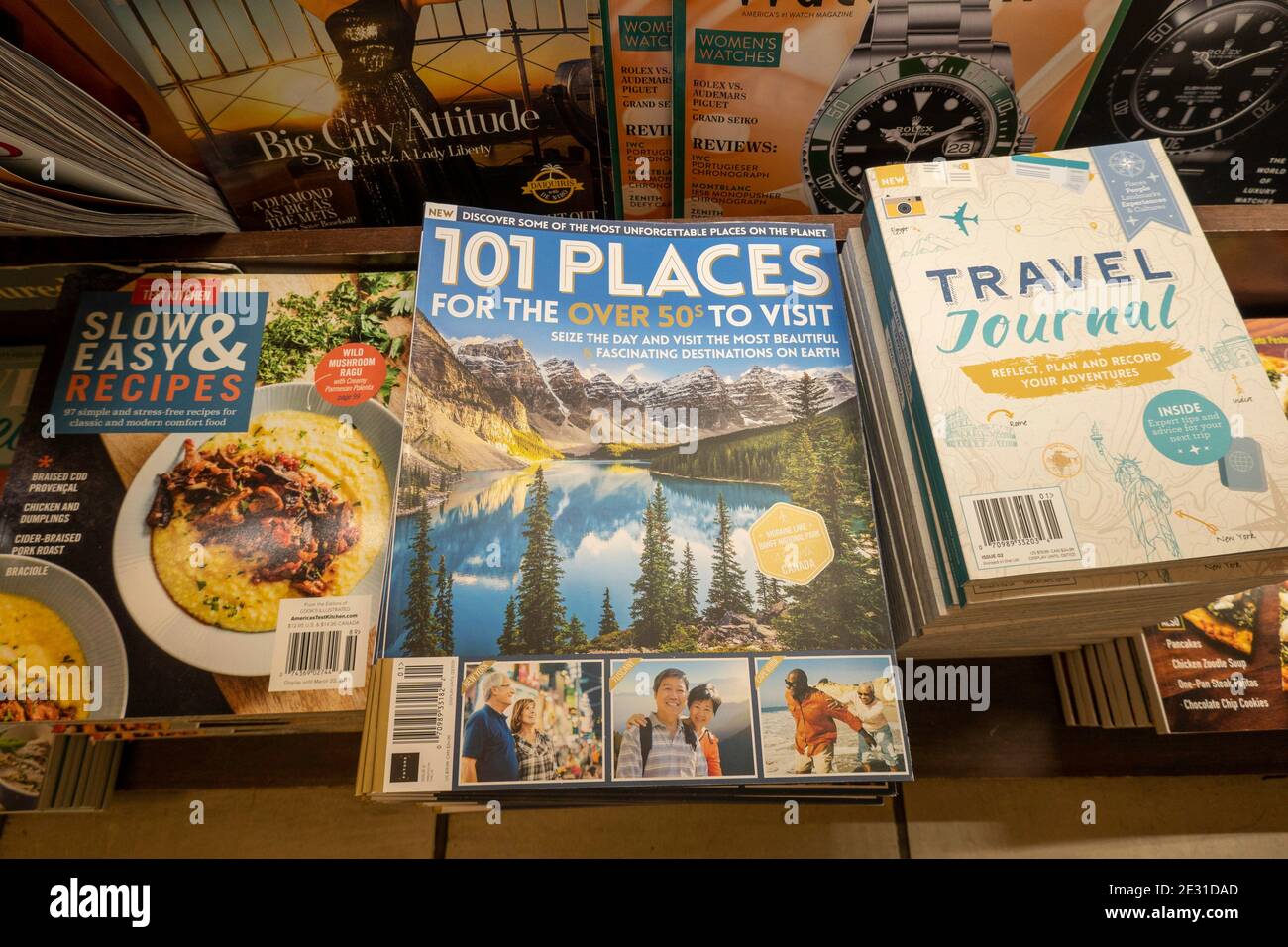 Magazine Stand Featuring Magazine Covers, NYC, USA Stock Photo Alamy