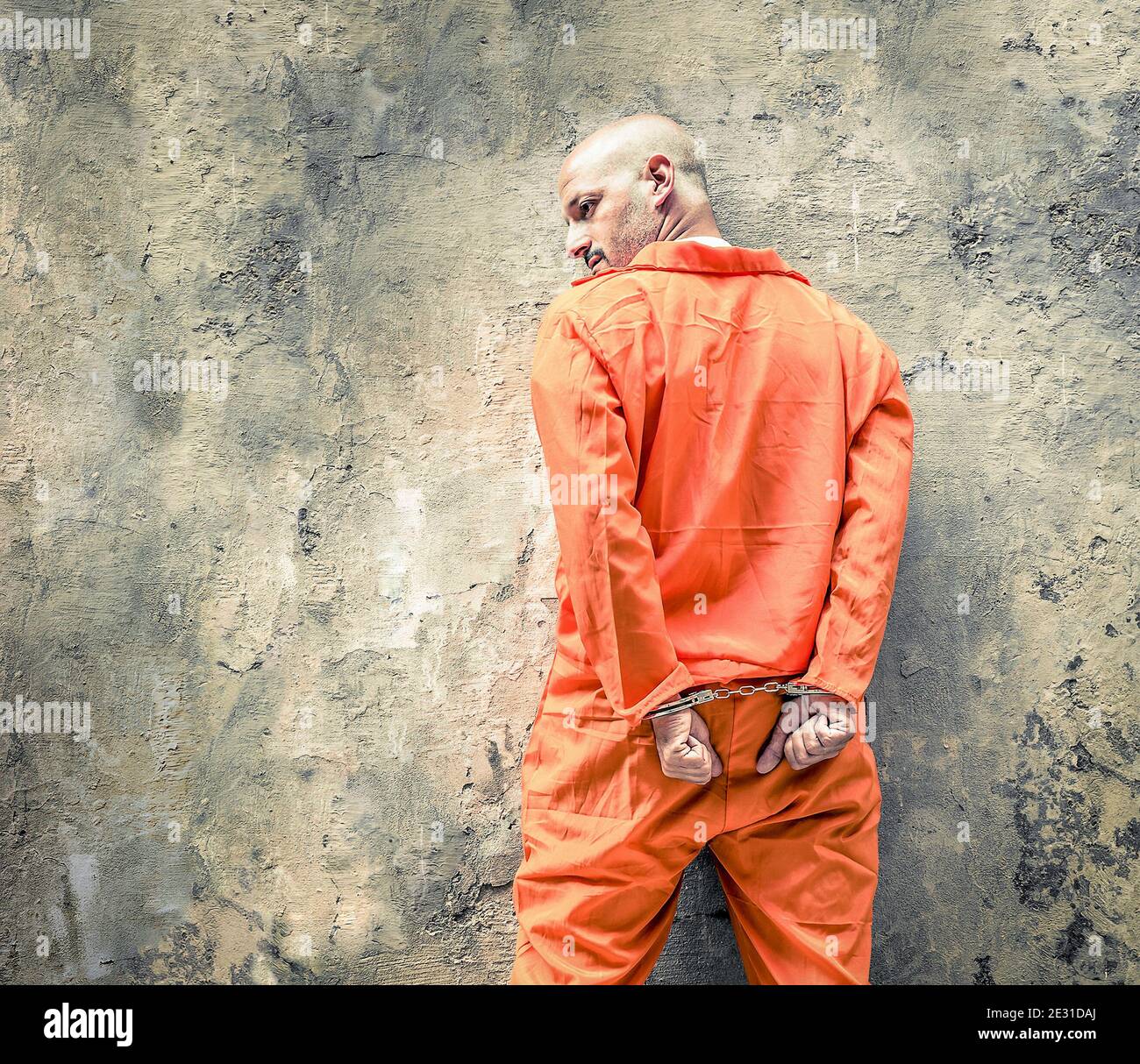 Handcuffed Prisoners waiting for Death Penalty Stock Photo