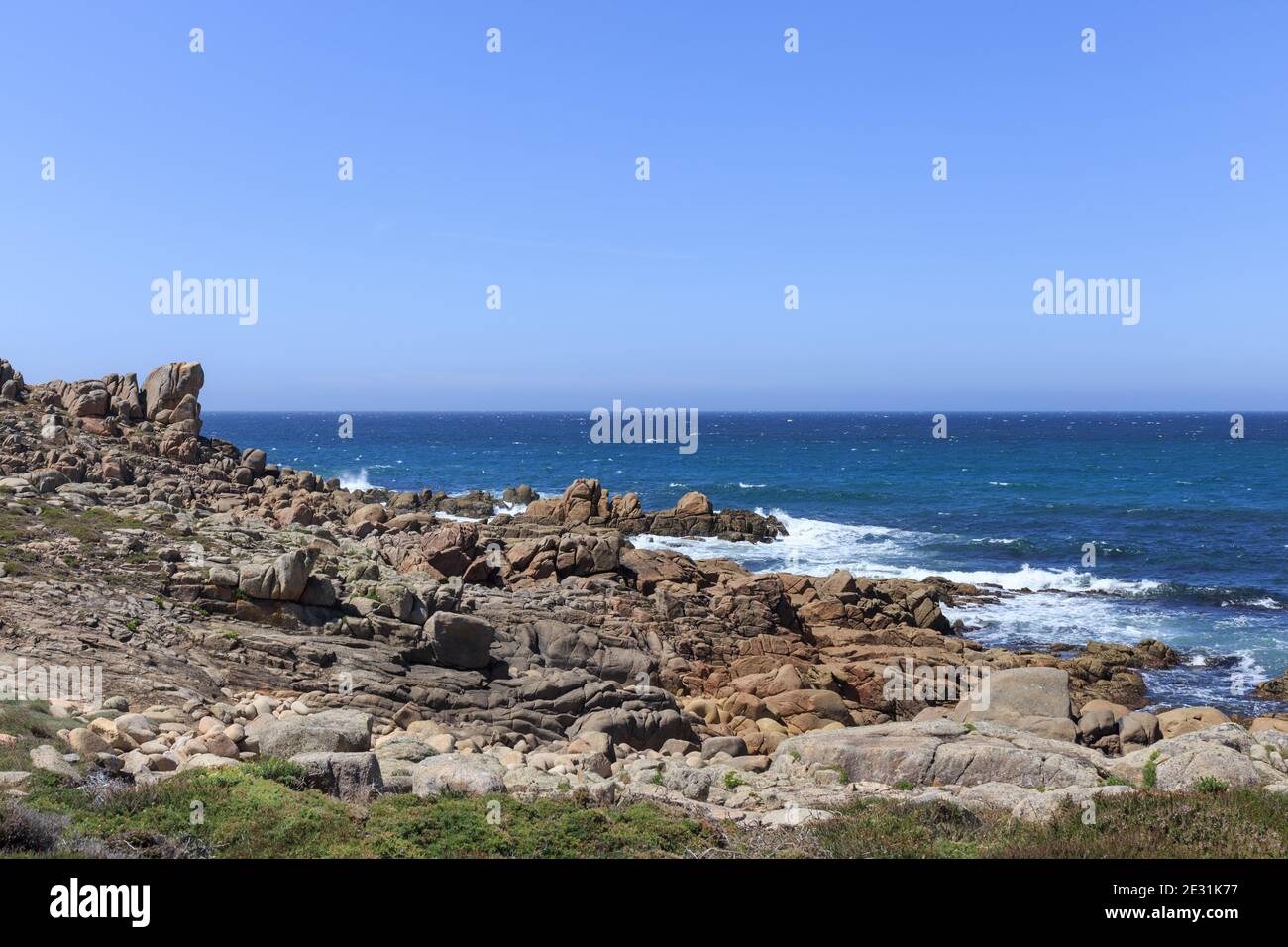 O Cuello da Señora, Camino dos Faros or The Lighthouse way, in the  direction to Camelle, La Coruña (Coruna) province, Galicia, Spain Stock  Photo - Alamy