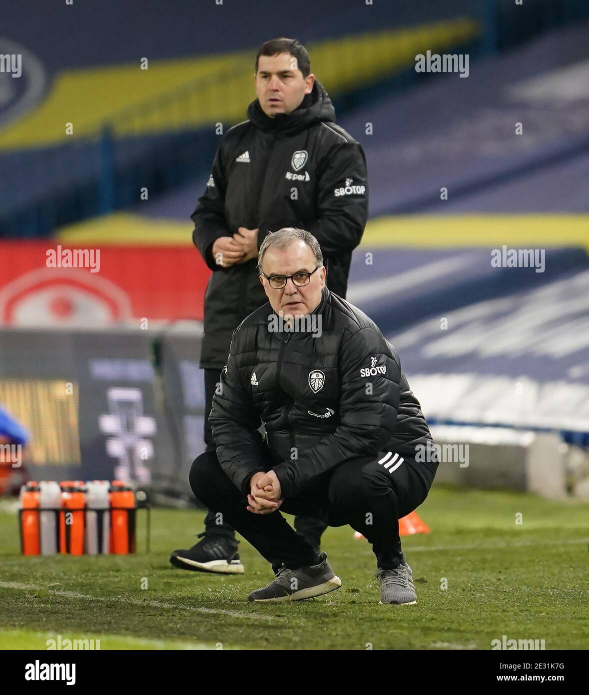 Leeds United Manager Marcelo Bielsa On The Touchline During The Premier League Match At Elland Road Leeds Stock Photo Alamy