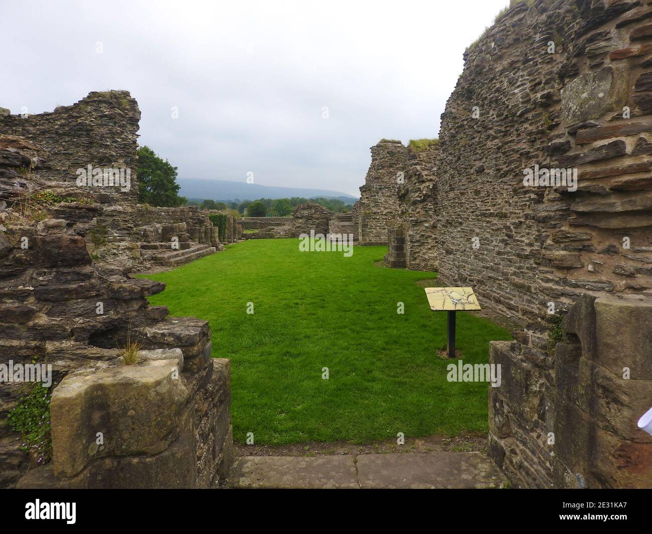 A view of the remains of Sawley Abbey,  an abbey of Cistercian monks in the village of Sawley, Lancashire,  England (  historically in the West Riding of Yorkshire). It was  a daughter-house of Newminster Abbey, Northumberland . Sawley abbey  existed from 1149 until its dissolution in 1536, during the reign of King Henry VIII.  It is controlled by English Heritage and is a Grade I listed building and Scheduled Ancient Monument. Stock Photo