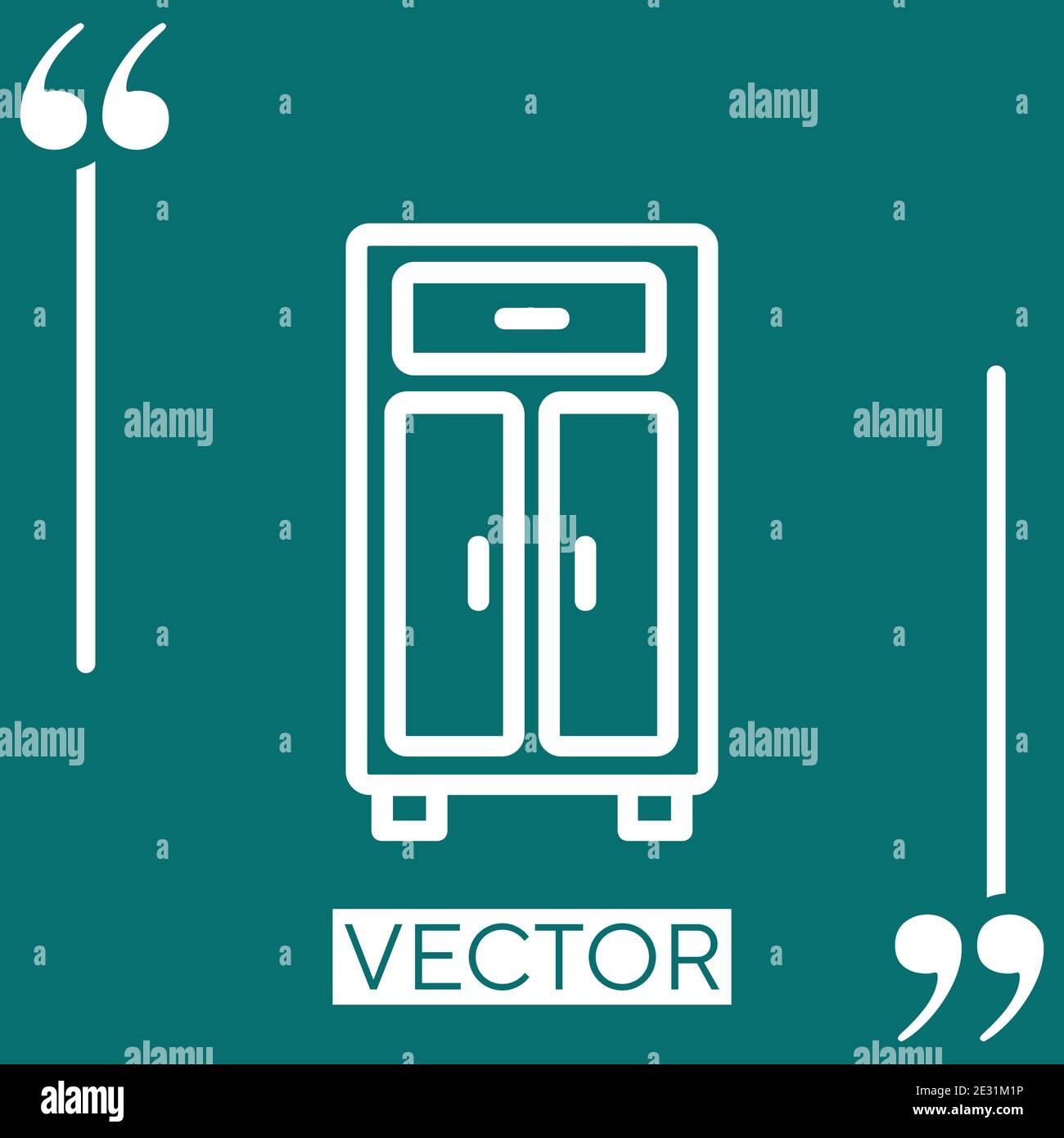 wardrobe vector icon Linear icon. Editable stroke line Stock Vector