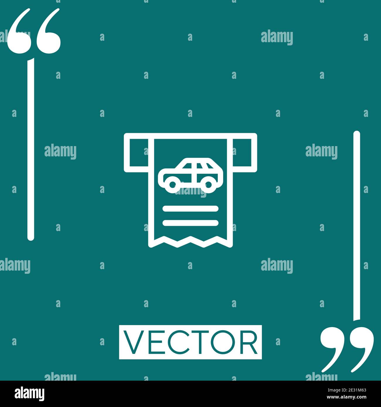 parking ticket vector icon Linear icon. Editable stroke line Stock Vector