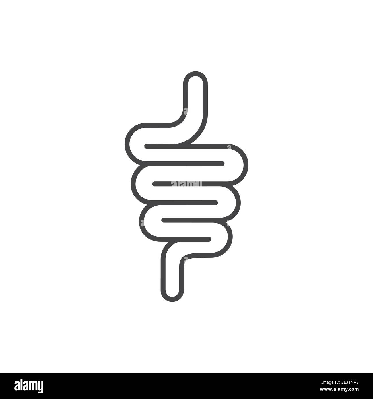Intestinal tract icon isolated on white background. Stock Vector