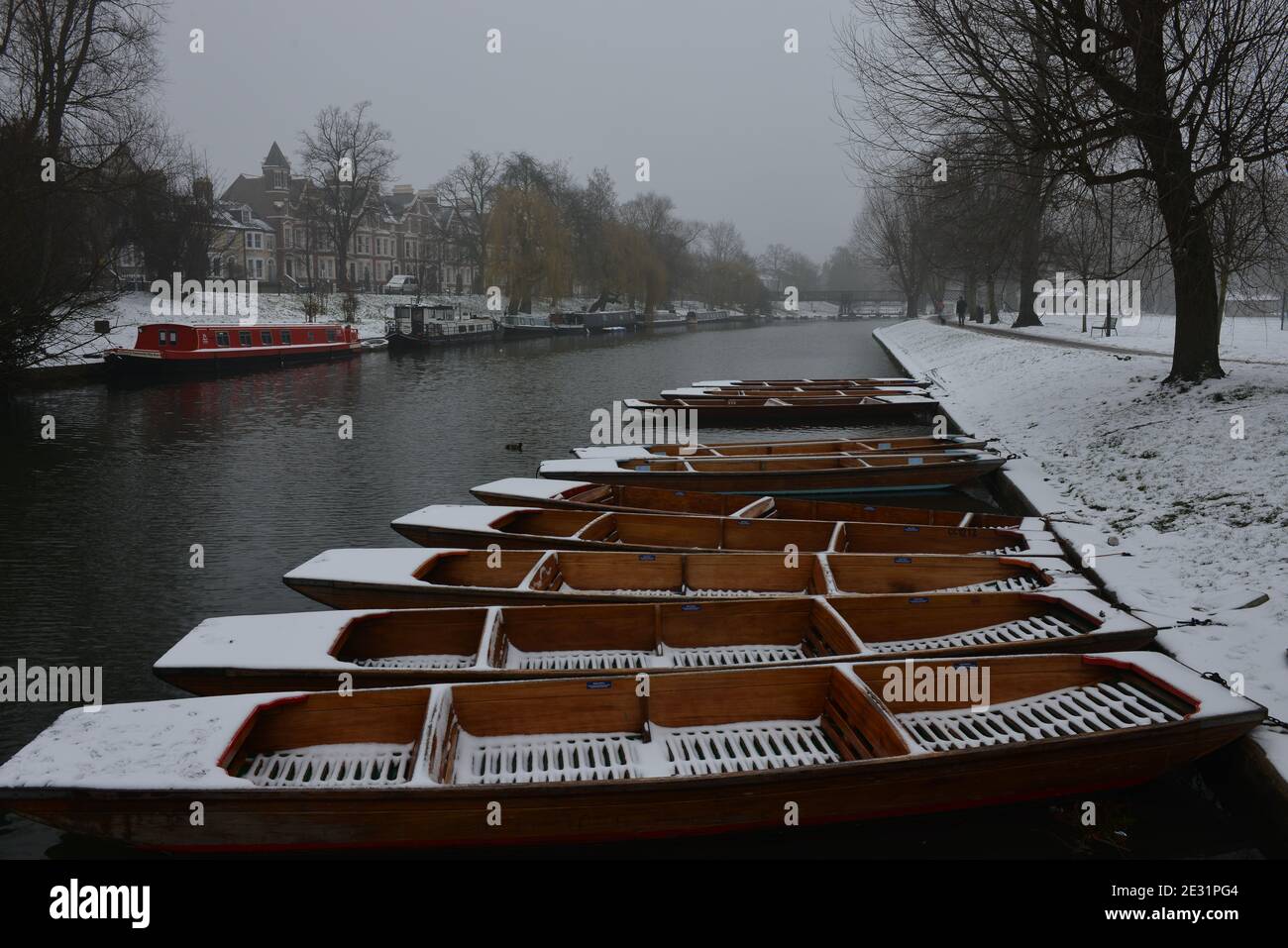 Deserted Punts, The River Cam Stock Photo
