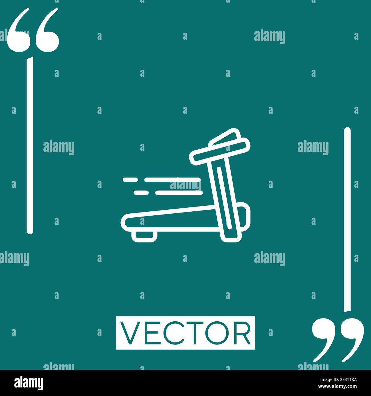 treadmill vector icon Linear icon. Editable stroke line Stock Vector