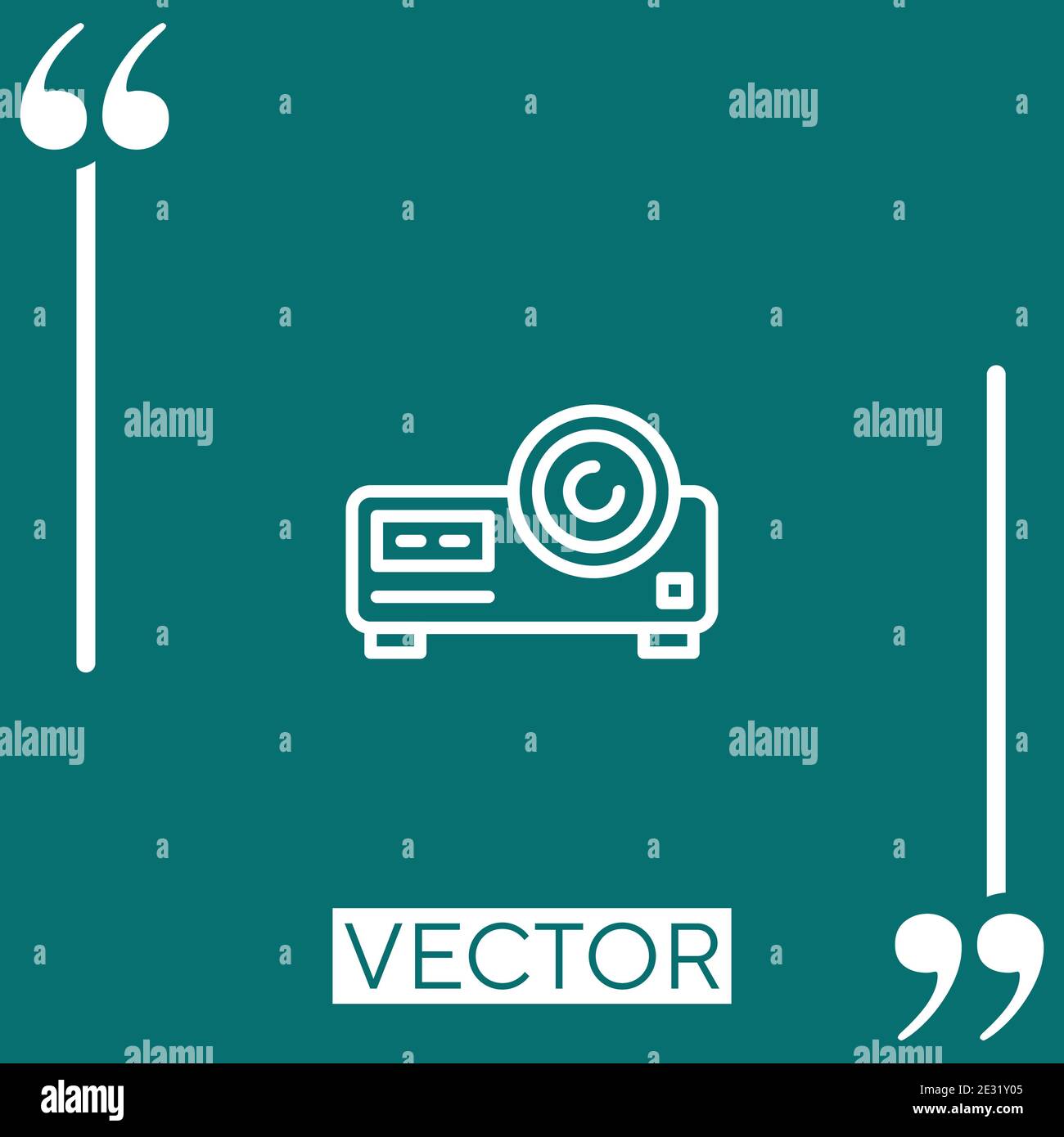 projector vector icon Linear icon. Editable stroke line Stock Vector